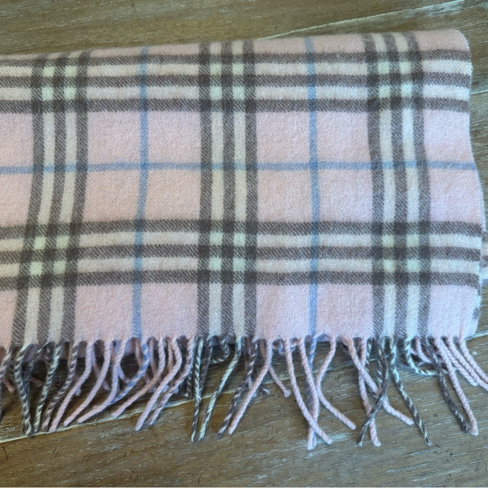 Plaid Pink and Gray Scarf